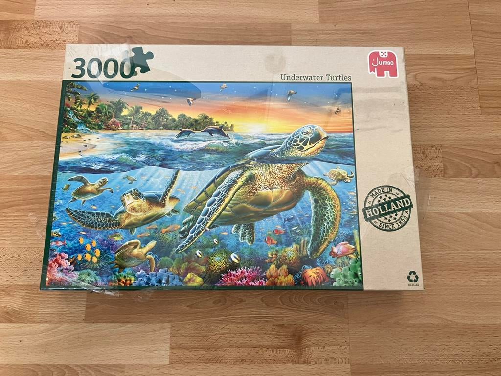Jumbo puzzel 3000 stukjes - Underwater Turtles, Ophalen of Verzenden, Meer dan 1500 stukjes, Nieuw