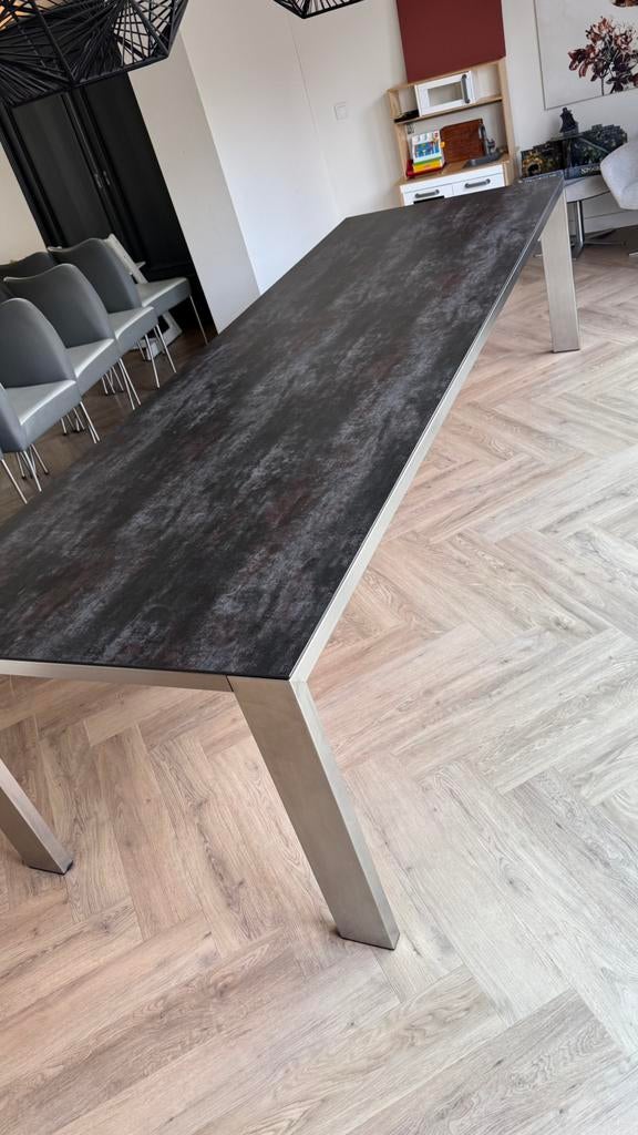 Bert Plantagie keramieken eettafel 300x100, Huis en Inrichting, Tafels | Eettafels, Ophalen, Gebruikt, 100 tot 150 cm, 200 cm of meer