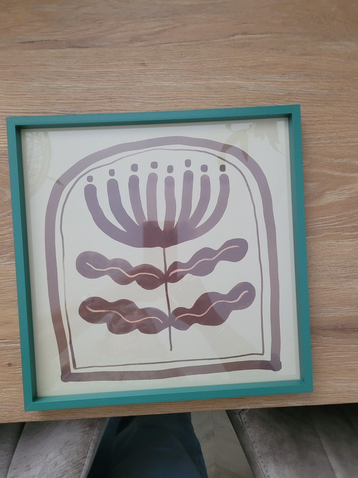 Fotolijst groen met afbeelding 30 x 30 cm, Ophalen, Nieuw, Met afbeelding, Fotolijst