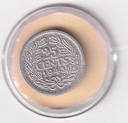 25 Cent 1943 EP in mindere kwaliteit, Verzenden, Zilver, 25 cent, Koningin Wilhelmina