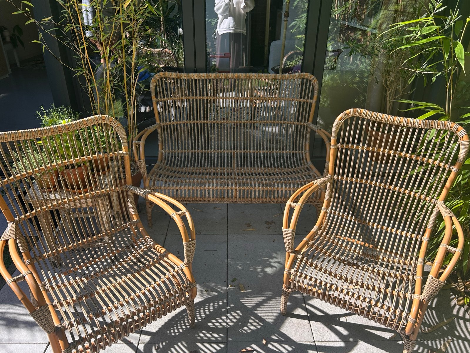 Kees Smit Intenso loungeset: 2 stoelen en bankje, Tuin en Terras, Ophalen of Verzenden, Zo goed als nieuw, Rotan