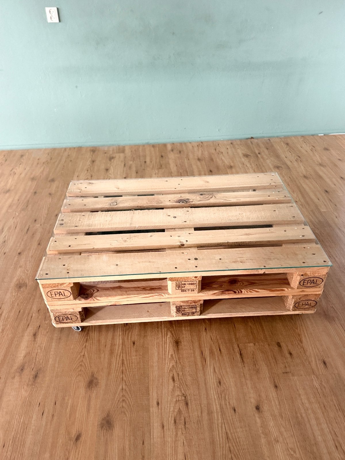 Pallet salon tafel, Huis en Inrichting, Ophalen, 100 tot 150 cm, 50 tot 100 cm, Zo goed als nieuw