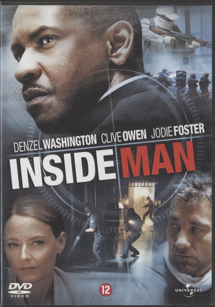 46) Inside Man: met Denzel Washington en Clive Owen, Vanaf 12 jaar, Ophalen of Verzenden, Gebruikt, Actiethriller