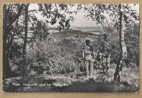 Vaals: Vergezicht vanaf het Vaalser Bos (ongelopen), Verzamelen, Ophalen of Verzenden, 1940 tot 1960, Ongelopen, Limburg