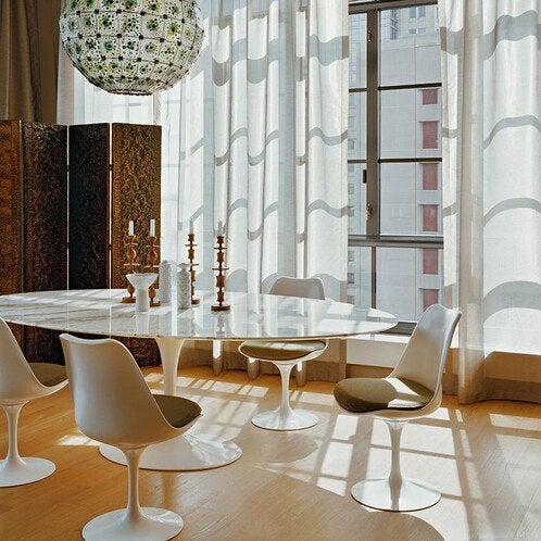 Originele Knoll Tulip table Saarinen + 6 tulip dining chairs, Huis en Inrichting, Tafels | Eettafels, Knoll international, Overige materialen