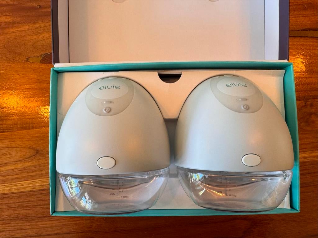 Elvie dubbele handsfree kolf met extra borstschild 19 mm, Ophalen of Verzenden, Zo goed als nieuw