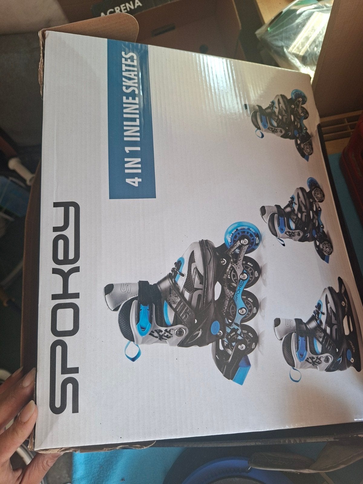 4 in 1 kids skeelers met beschermers erbij (maat 34-37), Verstelbaar, Zo goed als nieuw, Inline skates 4 wielen, Ophalen