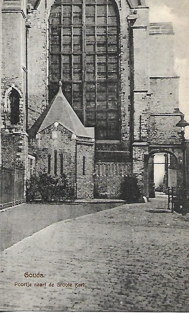 Gouda- -Poortje naar de Groote Kerk., Verzenden, 1920 tot 1940, Ongelopen, Zuid-Holland