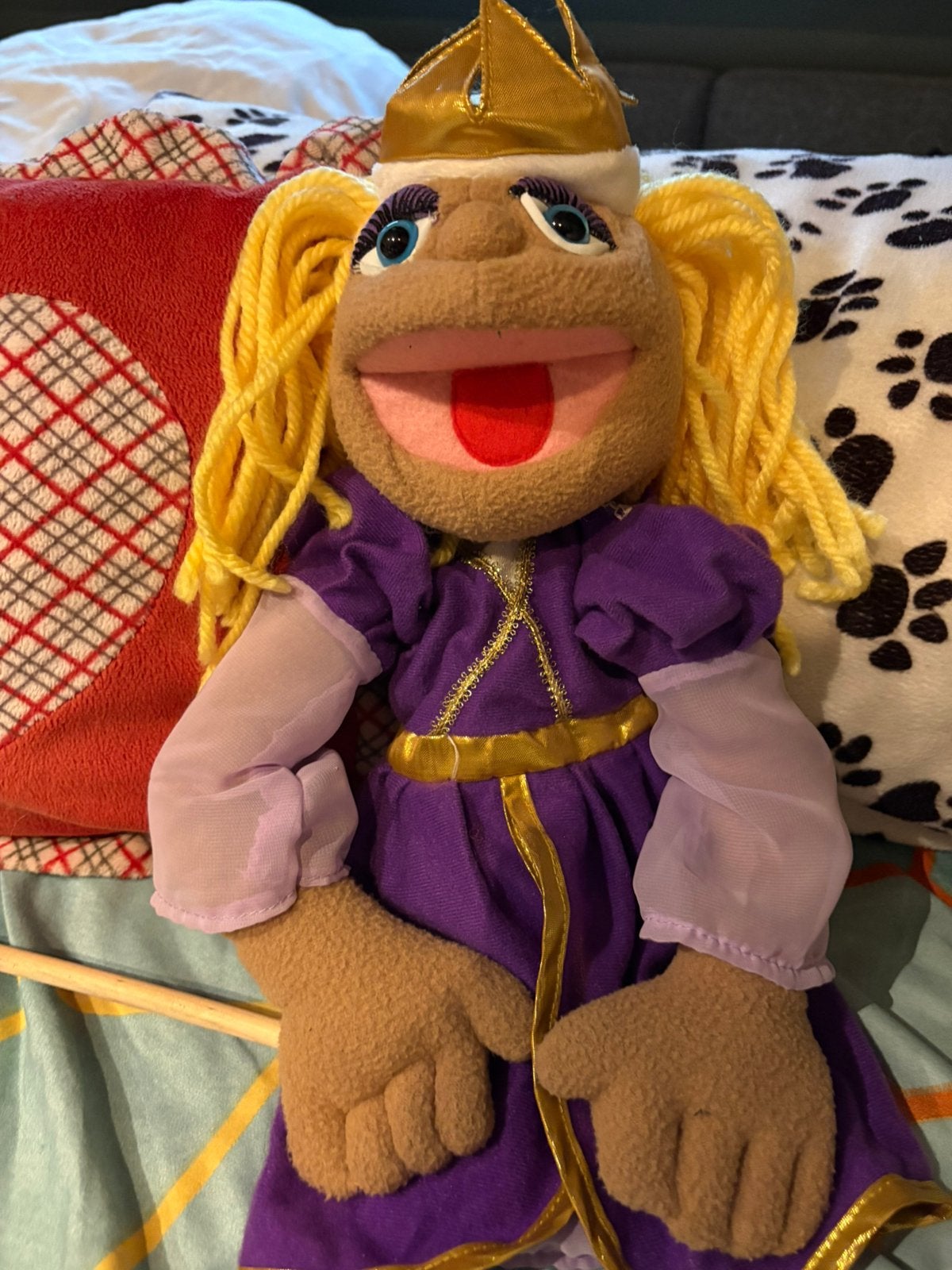 Handpop prinses mellissa and doug, Paars, Gebruikt, Overige merken, Overige karakters