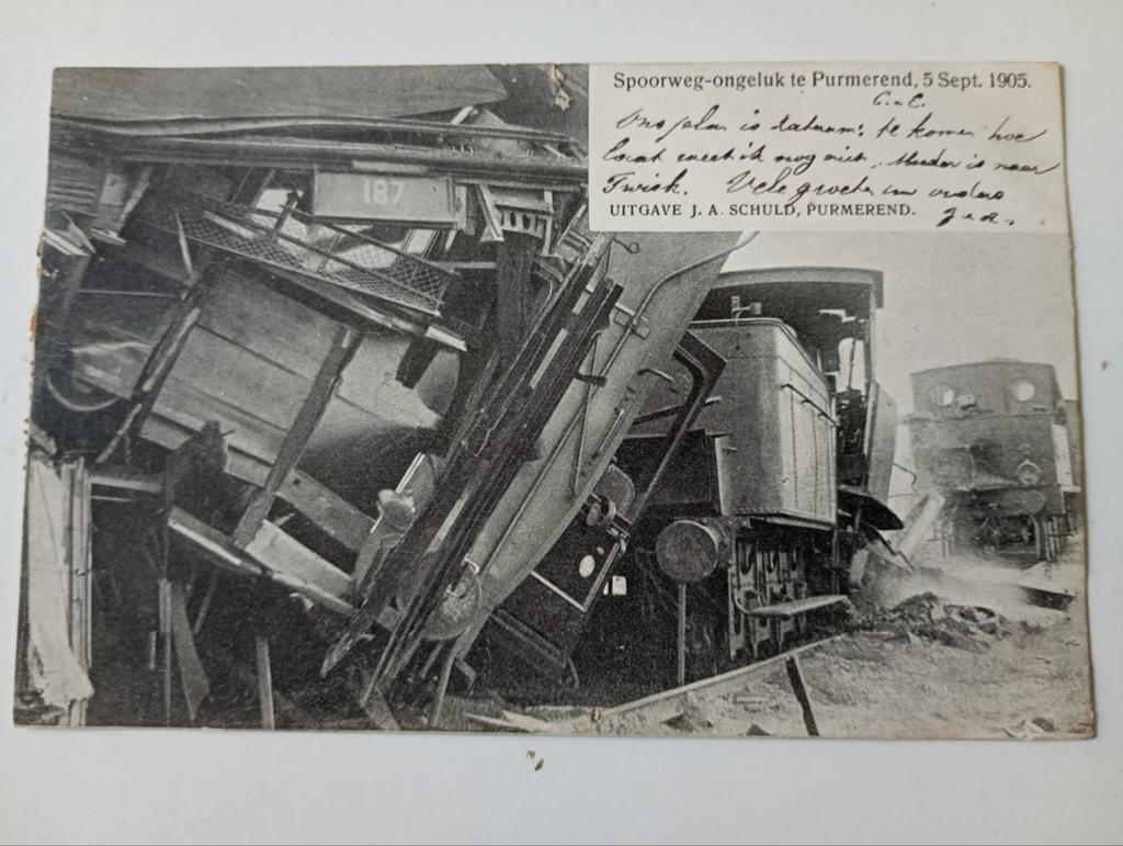 Purmerend Spoorwegen Treinongeluk 1905, Ophalen of Verzenden, Voor 1920, Gelopen, Noord-Holland