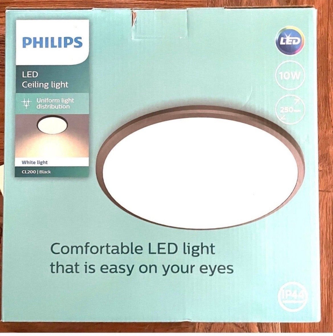 Philips LED Plafondlamp CL200 Zwart - 10W, 250mm, Kunststof, Inclusief lichtbron, Zwart, Nieuw