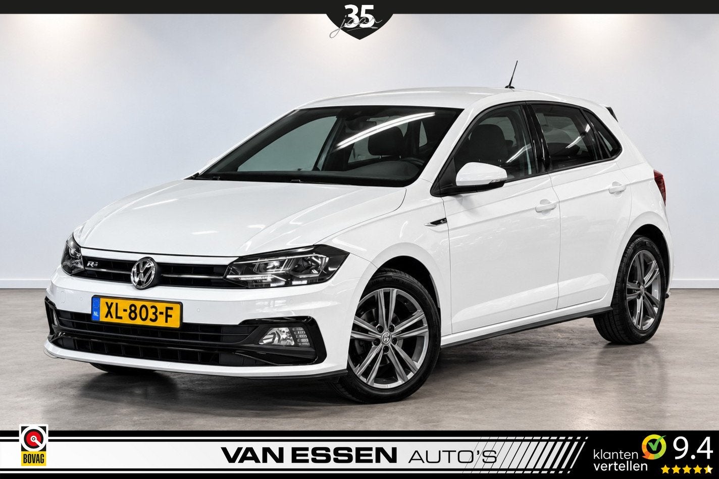 Volkswagen Polo 1.0 TSI R-Line Highline | Adaptieve Cruise |, Auto's, Voorwielaandrijving, Euro 6, 1045 kg, Wit
