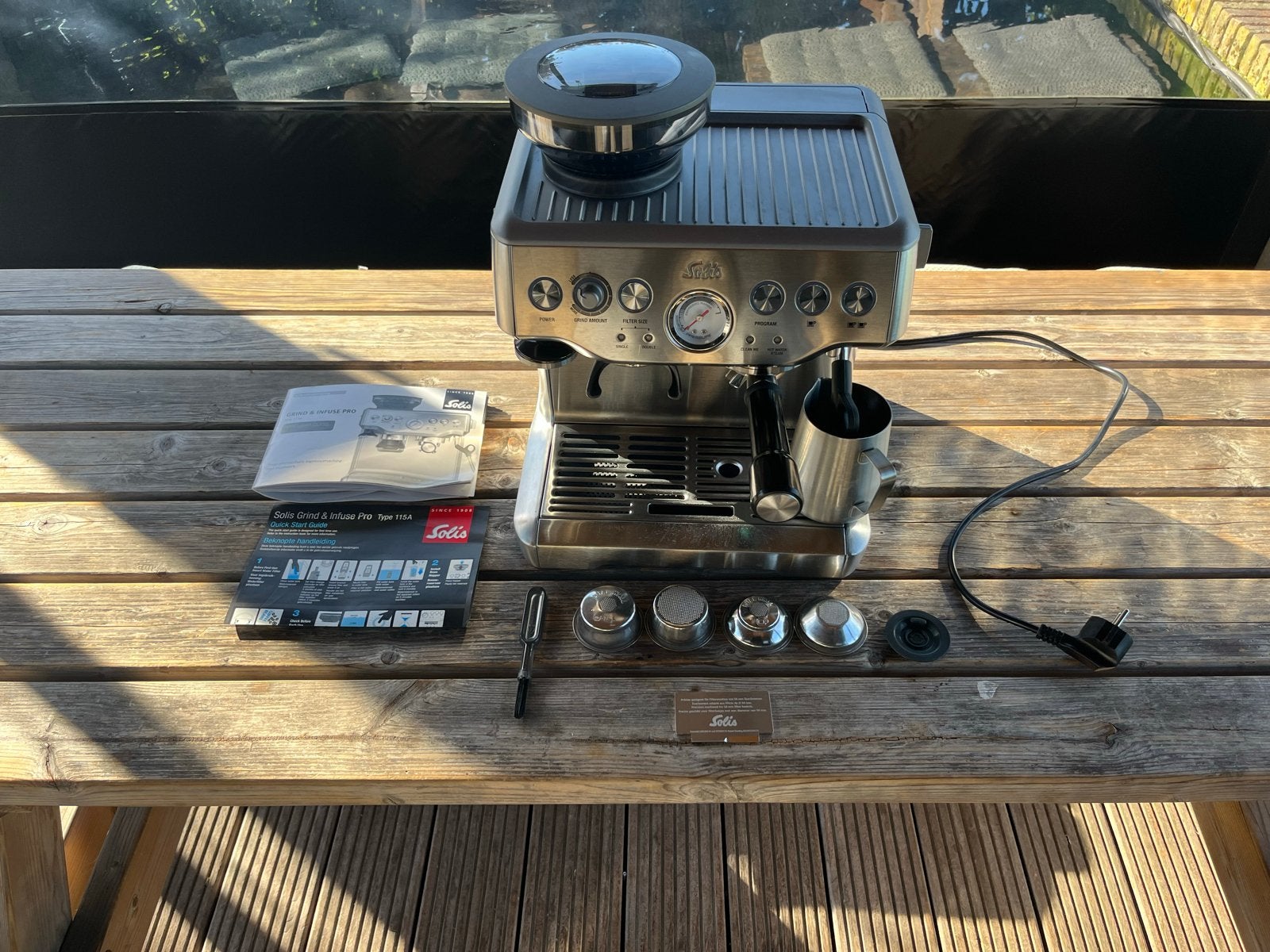 Solis Espressomachine Grind & Infuse Pro Type 115A, Ophalen, Espresso apparaat, Koffiebonen, Zo goed als nieuw