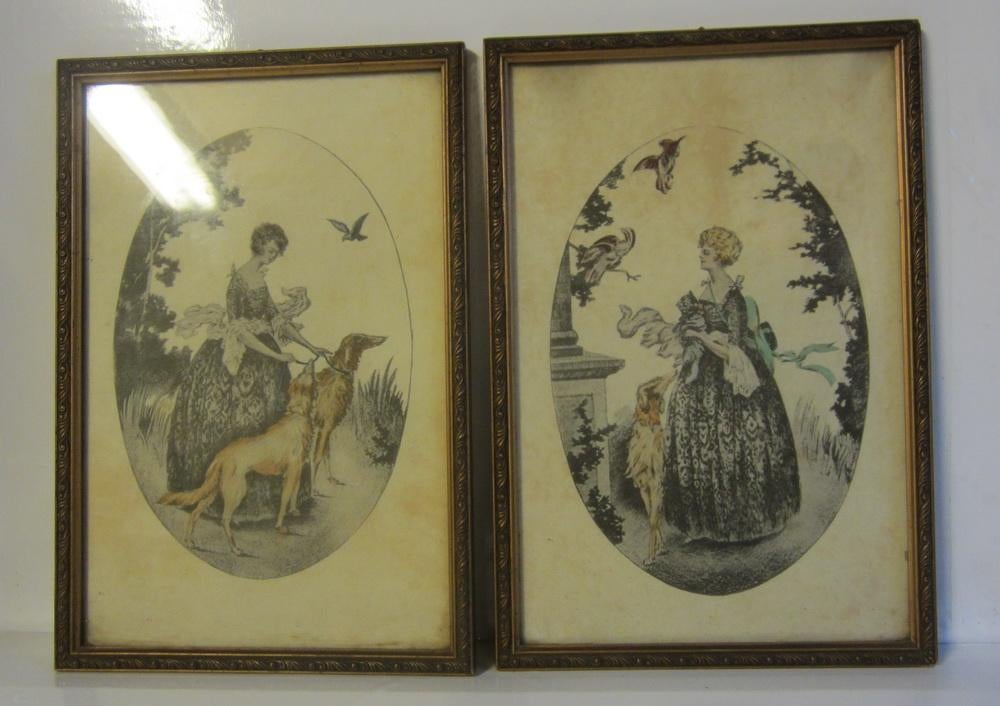 2 antieke prenten, art nouveau, vroeg 1900, Antiek en Kunst, Verzenden