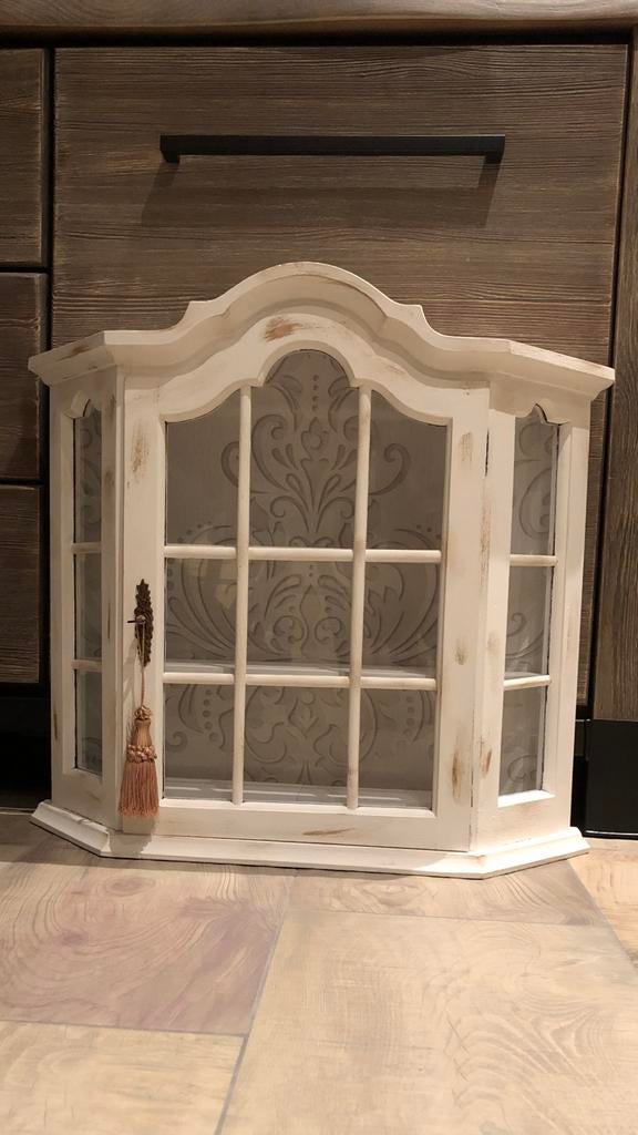 Wand kastje vitrinekast vitrinekastje vitrine kast kastje, Huis en Inrichting, Kasten | Vitrinekasten, Ophalen, Met deur(en), Eikenhout