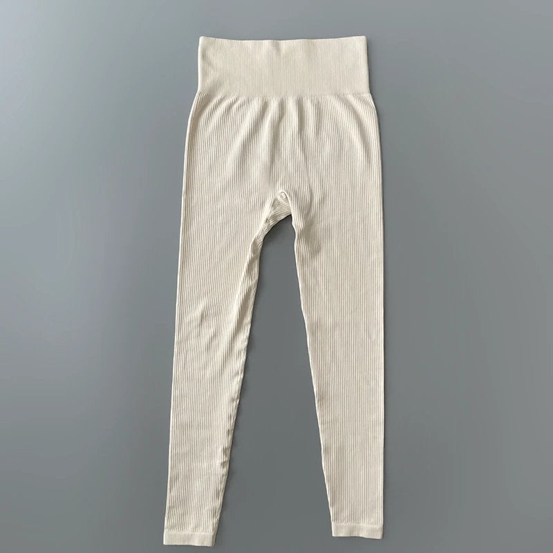 Witte yoga dames ribbroek broek sport fitness legging, Verzenden, Nieuw, Wit, Yoga