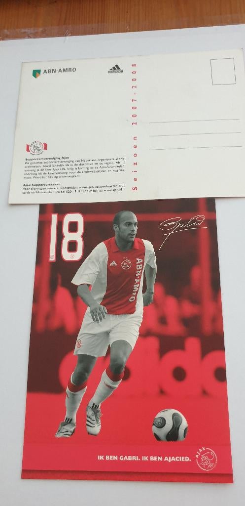 3079 ajax 2007-2008 gabri., Verzamelen, Verzenden, 1980 tot heden, Sport en Spel