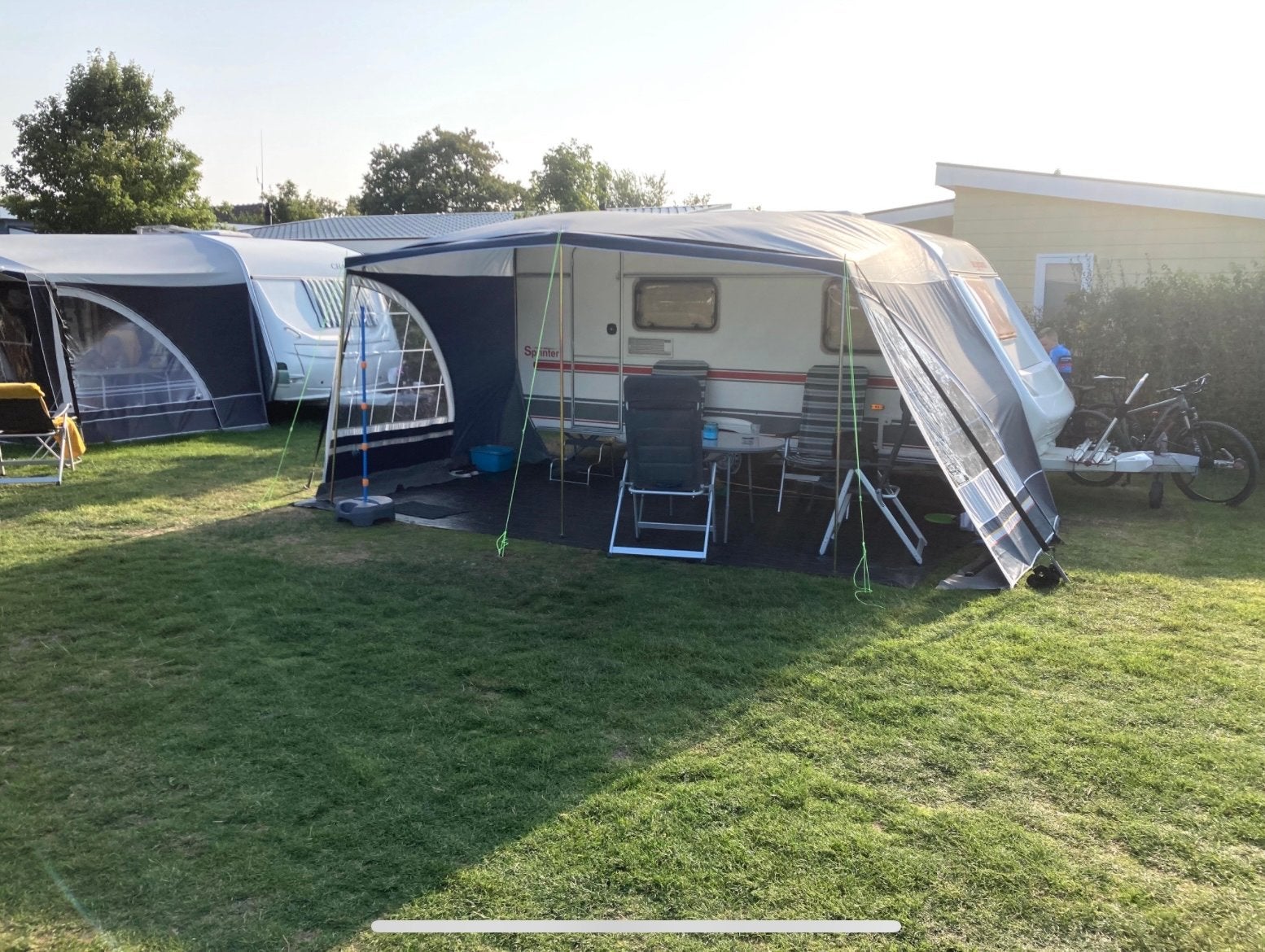Panoramaluifel caravan, Ophalen, Gebruikt