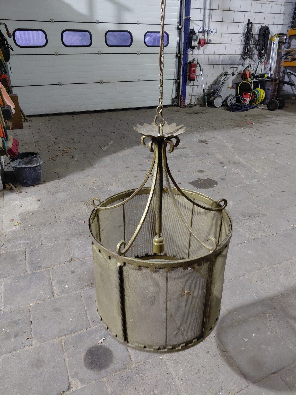 Oude mooie lamp / kroonluchter, Huis en Inrichting, Ophalen, Gebruikt, Vintage, Klassiek, E27 (groot)