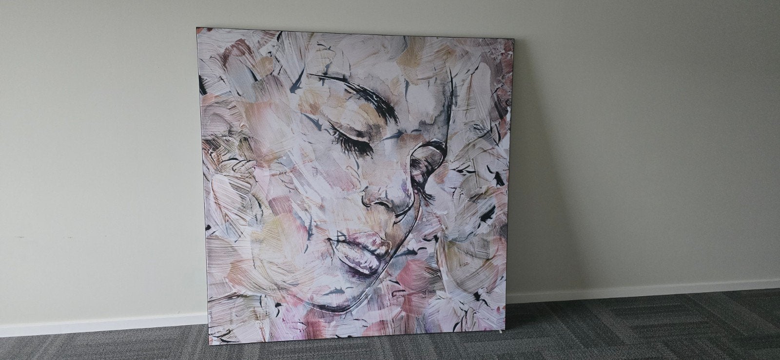Abstract gezicht schilderij - Modern kunstwerk, Ophalen