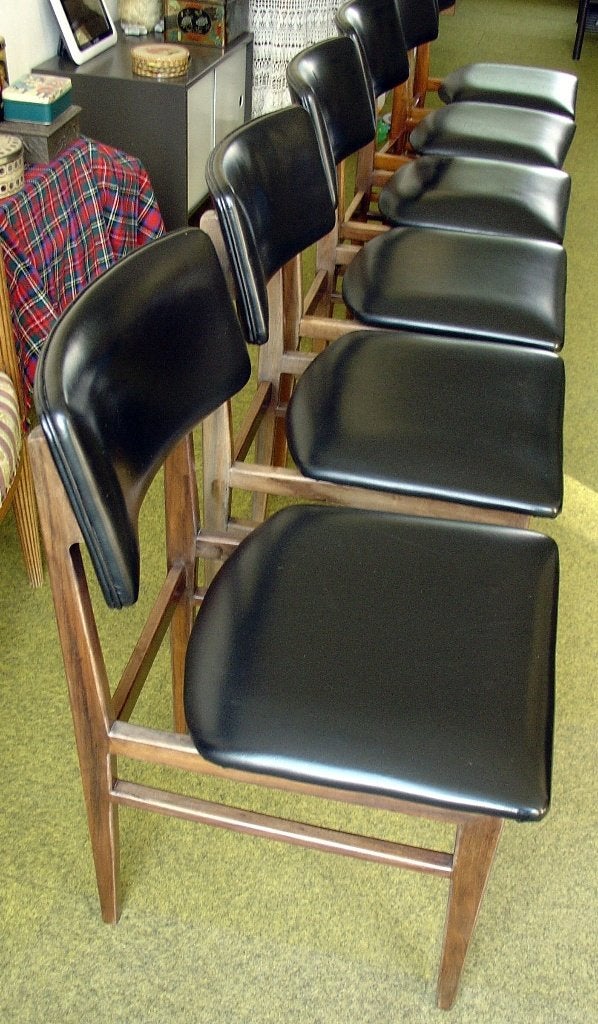 Vintage (Deense) massief palissander stoelen ca. 1960, Ophalen, Deens, Zwart, Vijf, Zes of meer stoelen