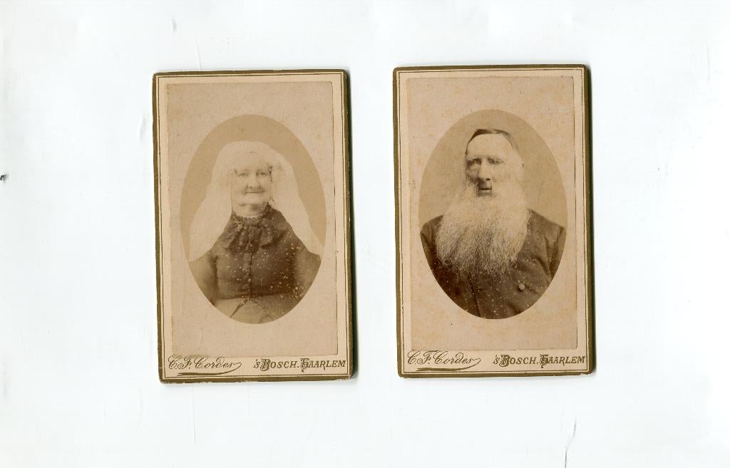 Carte de Visite, C.F. Cordes. Echtpaar. Den Bosch / Haarlem, Ophalen of Verzenden, Voor 1940, Zo goed als nieuw, Overige onderwerpen