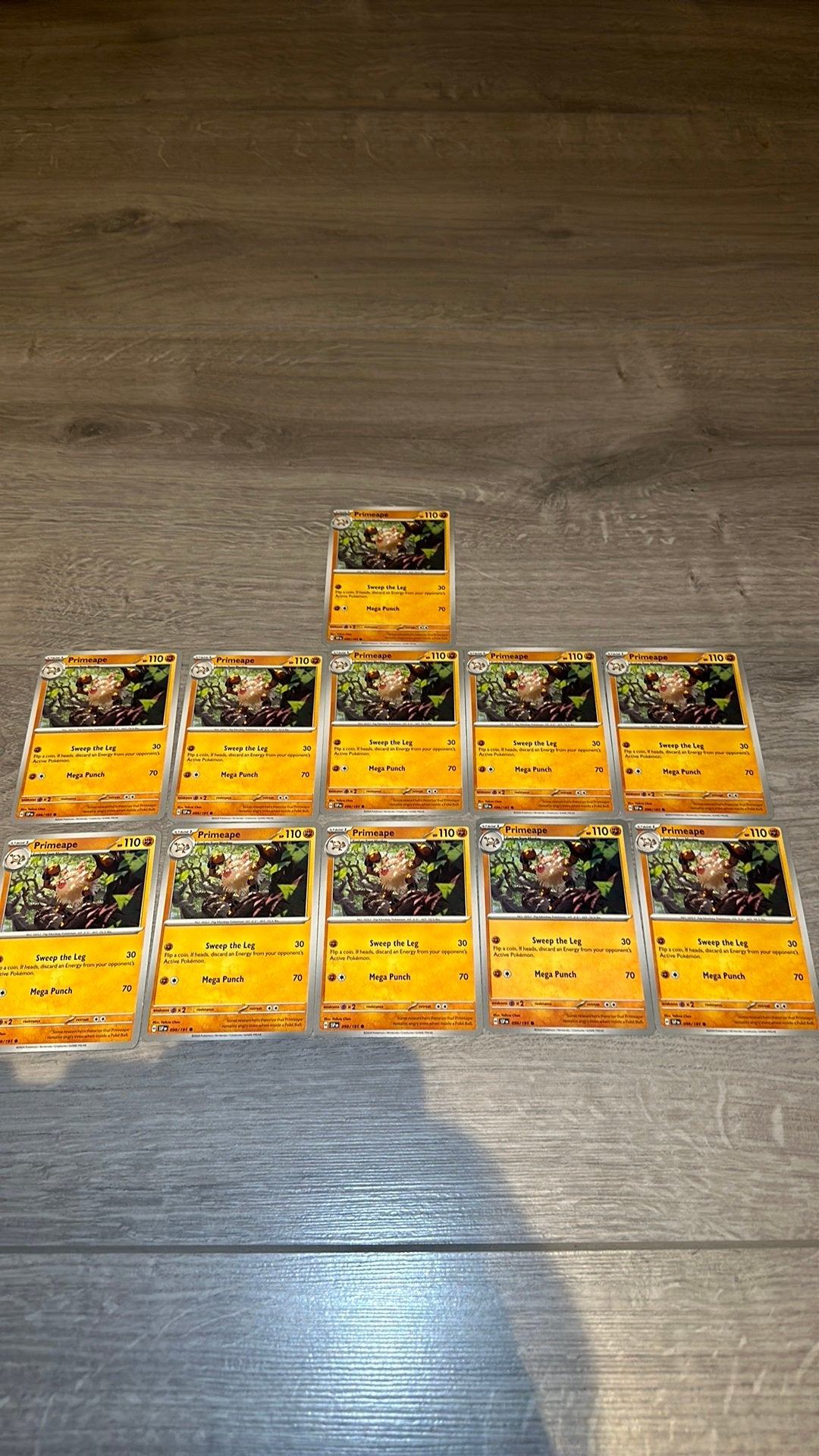 11x Primeape - Pokemon Kaart, Ophalen of Verzenden, Zo goed als nieuw