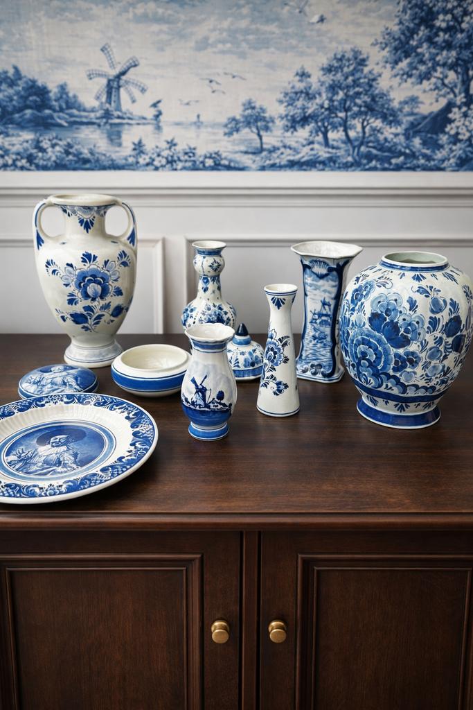 Delfts Blauw Keramiek, Made in Holland, Vintage, Antiek en Kunst, Antiek | Servies compleet, Ophalen