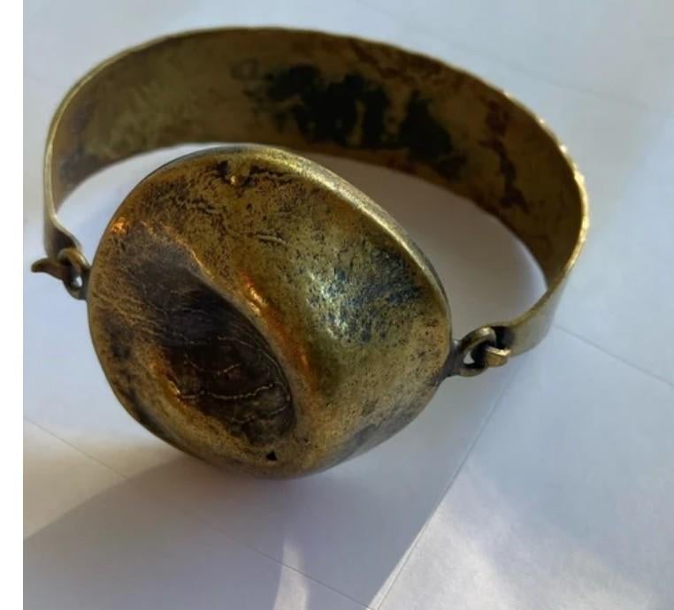 Bronzen armband, vintage, uniek exemplaar, Ophalen, Zo goed als nieuw, Goud, Overige materialen