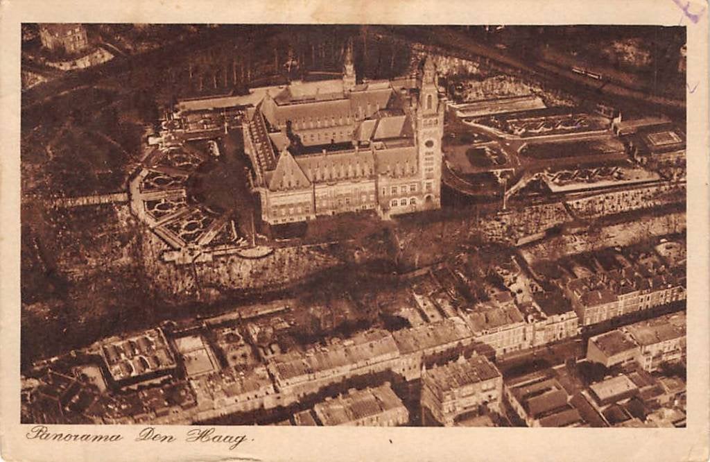Den Haag Panorama Vredespaleis 1922 Luchtopname KLM, Verzamelen, Verzenden, 1920 tot 1940, Gelopen, Zuid-Holland