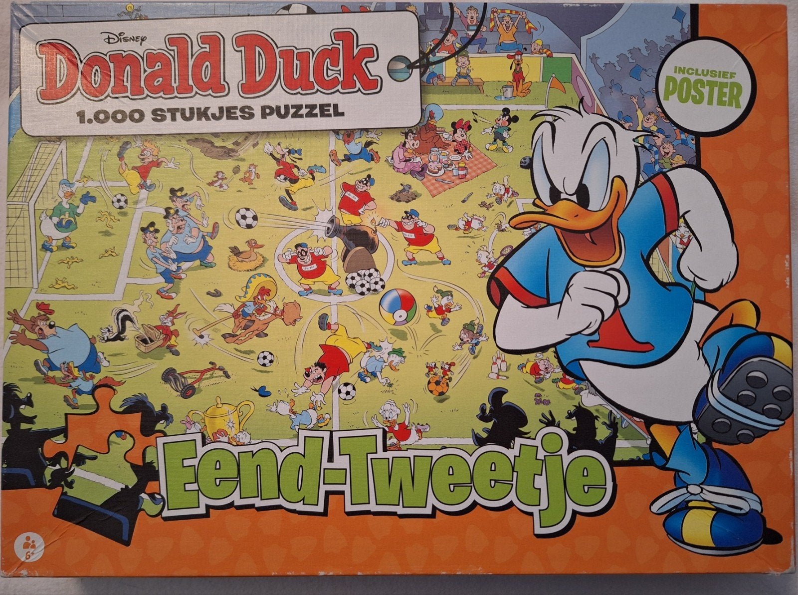 Donald Duck puzzel eend- tweetje 1000 stukjes, Ophalen of Verzenden, 500 t/m 1500 stukjes, Gebruikt, Legpuzzel