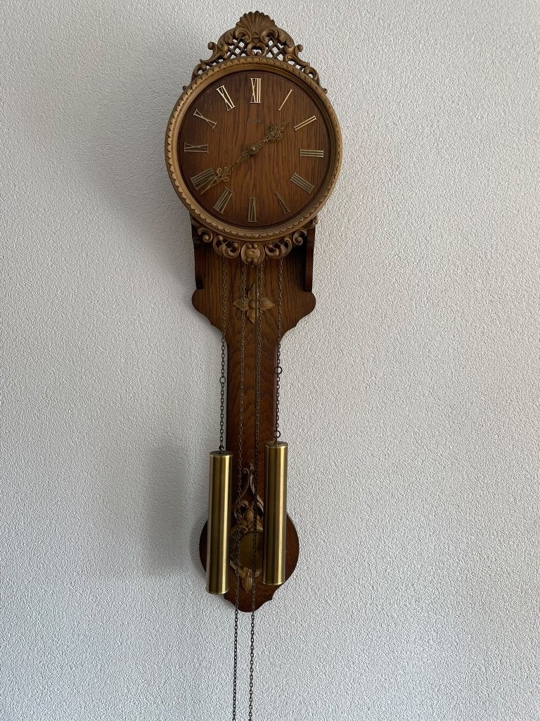 Houten wandklok Hermle, Antiek en Kunst, Ophalen