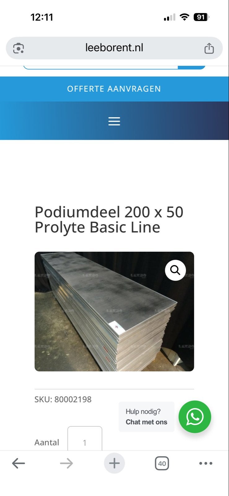 Prolyte Stagedeck 200x50 Basic Line Podiumdeel (x50), Hobby en Vrije tijd, Ophalen, Zo goed als nieuw, Overige