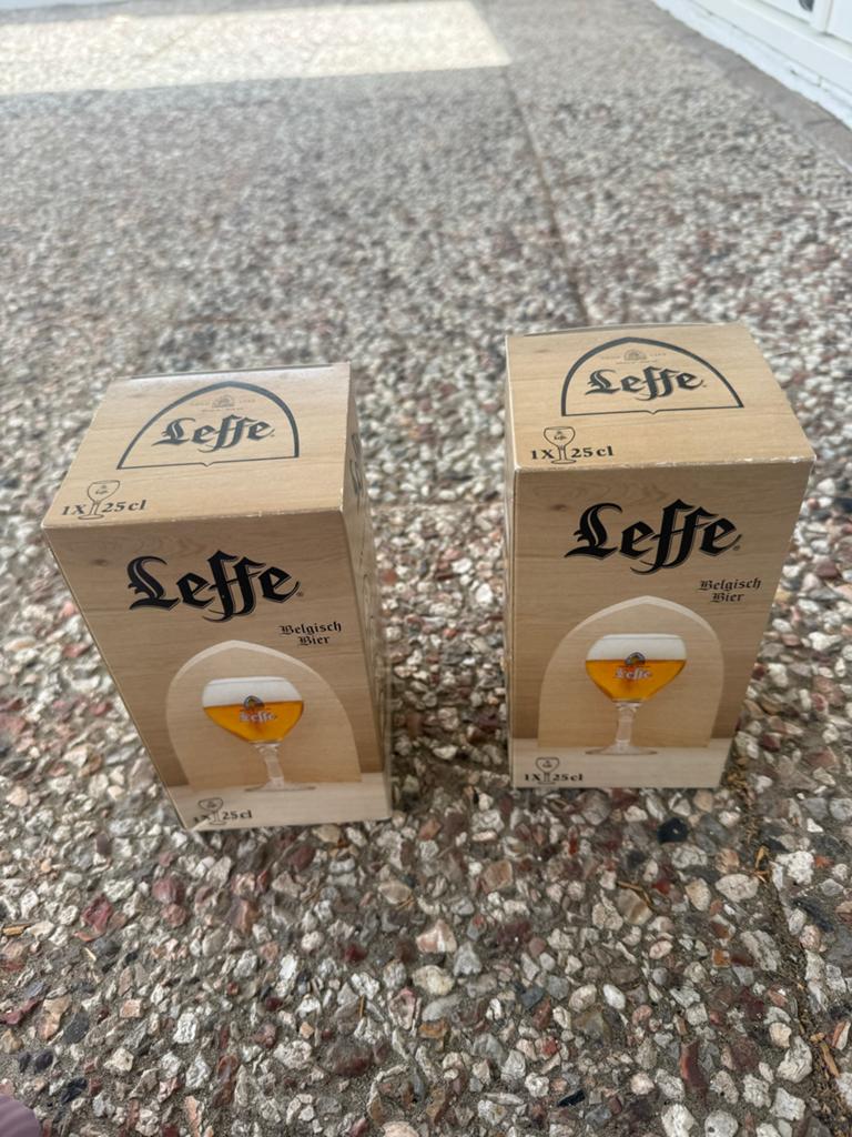 2x Leffe Bierglas in Geschenkverpakking - 25cl, Ophalen of Verzenden