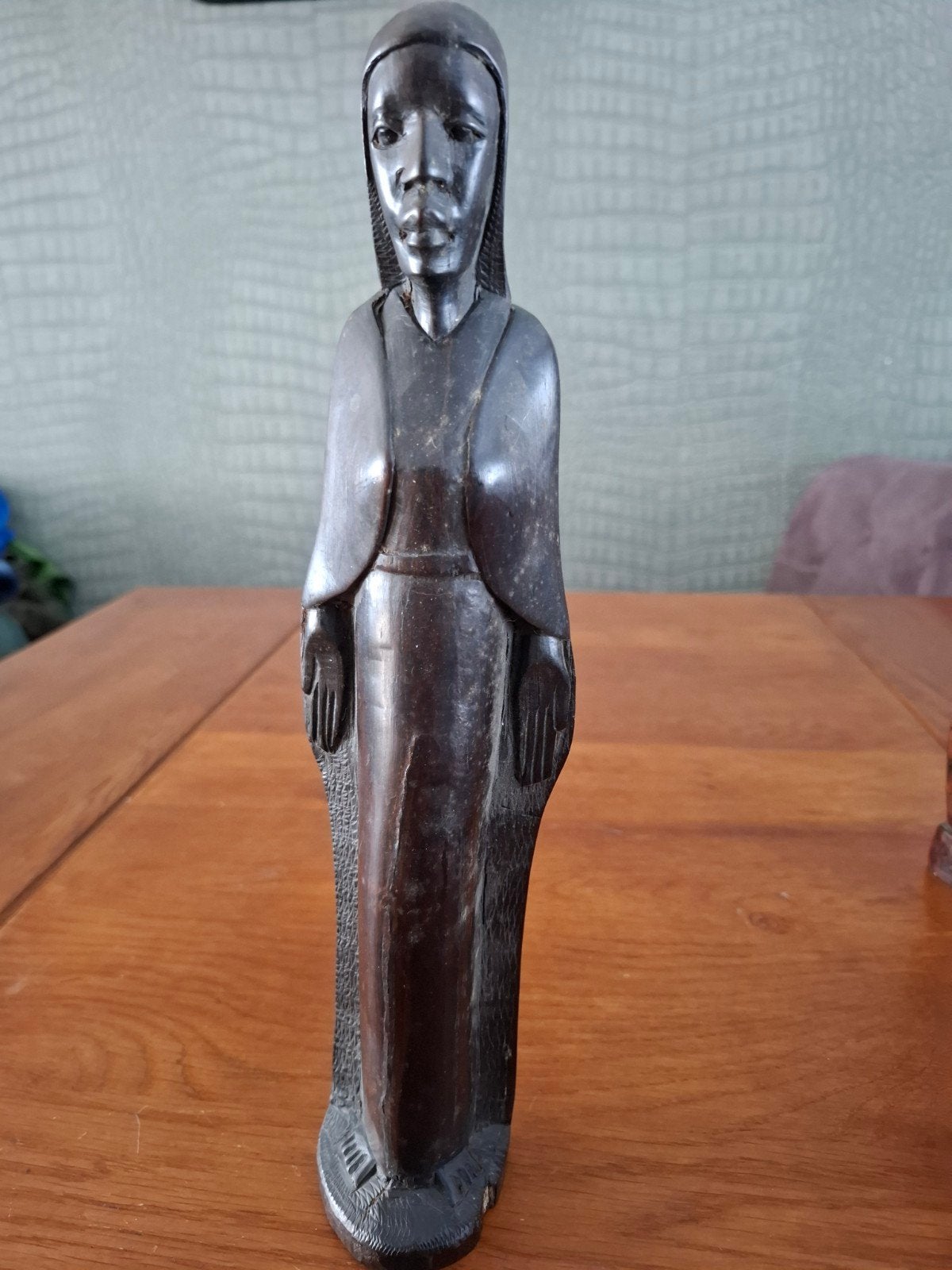 Vintage Afrikaans houten beeld van een vrouw, Ophalen of Verzenden