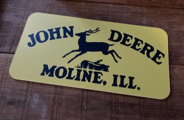 JOHN DEERE  Bordje  plastic +- 30-x15 3, Ophalen of Verzenden, Zo goed als nieuw, Auto's