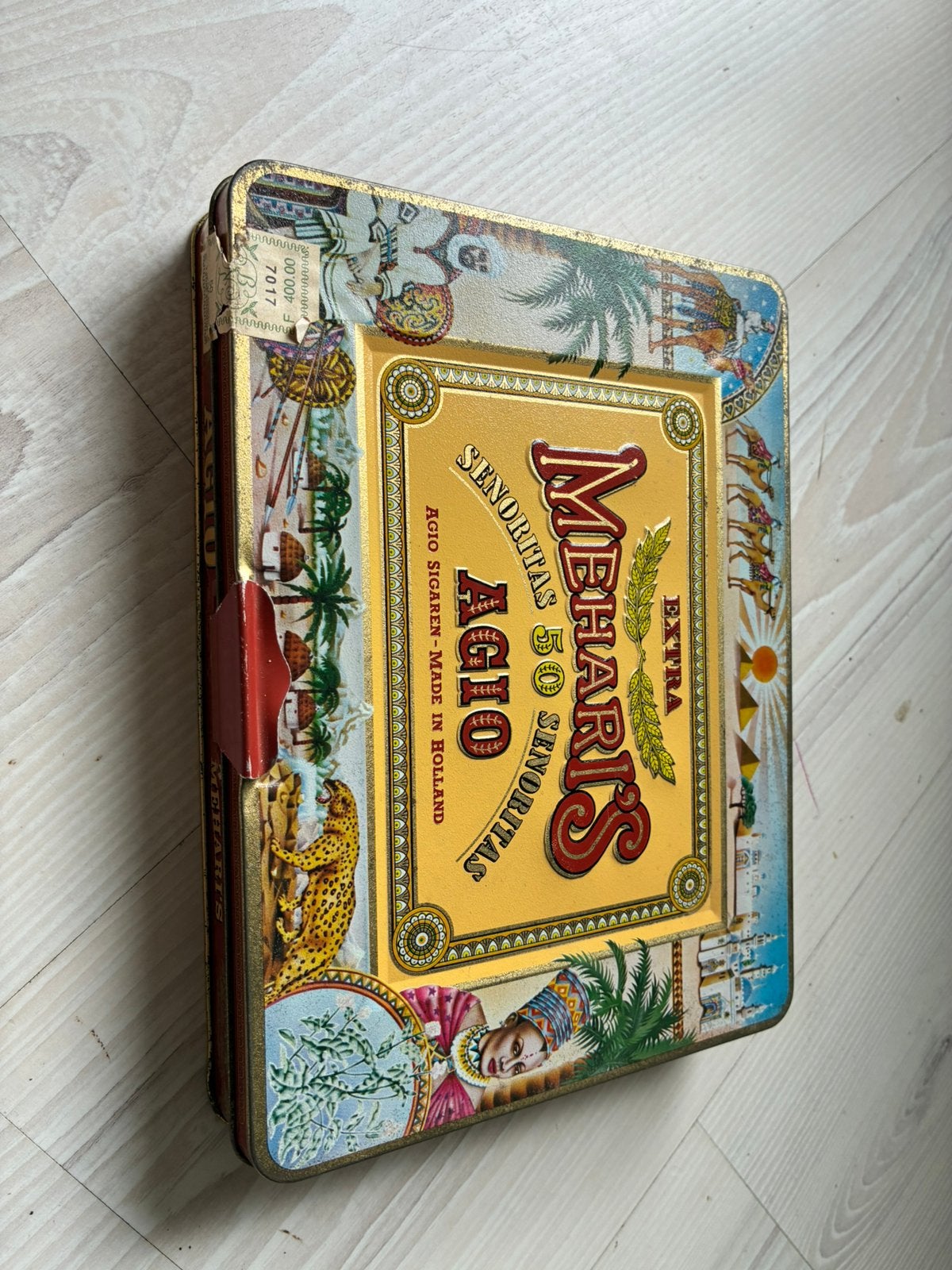 Oud metalen sigaren kistje, Ophalen of Verzenden, Gebruikt, Overige