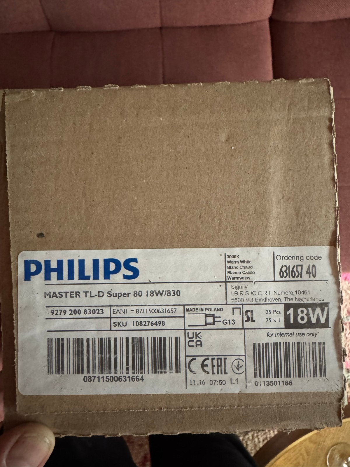 Philips MASTER TL-D Super 80 18W/830 TL-buizen (25 stuks), Ophalen, Nieuw