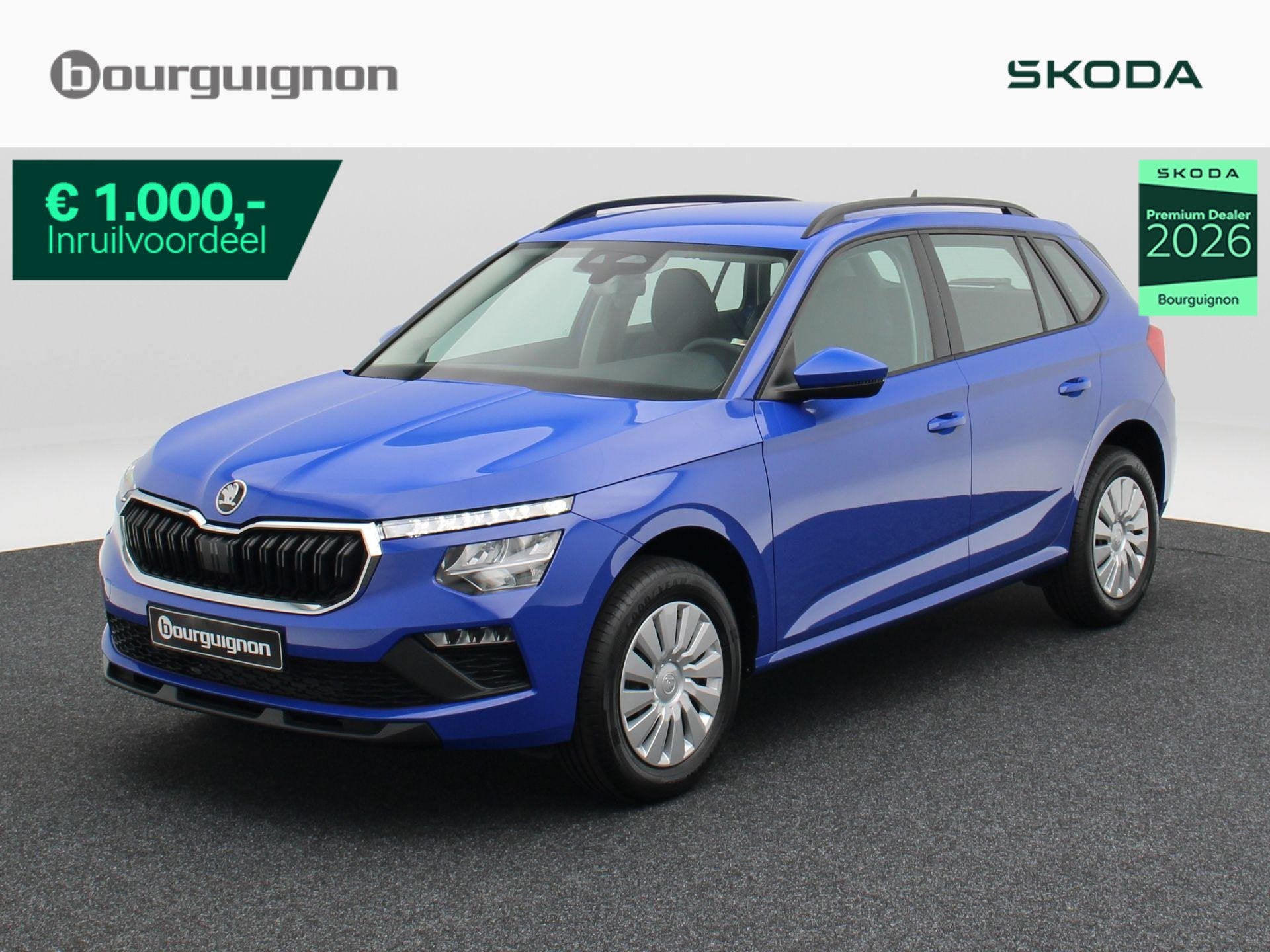 Skoda Kamiq Essence 1.0 TSI 115 PK | Parkeersensoren | Airco, Auto's, Voorwielaandrijving, Stof, Euro 6, Blauw