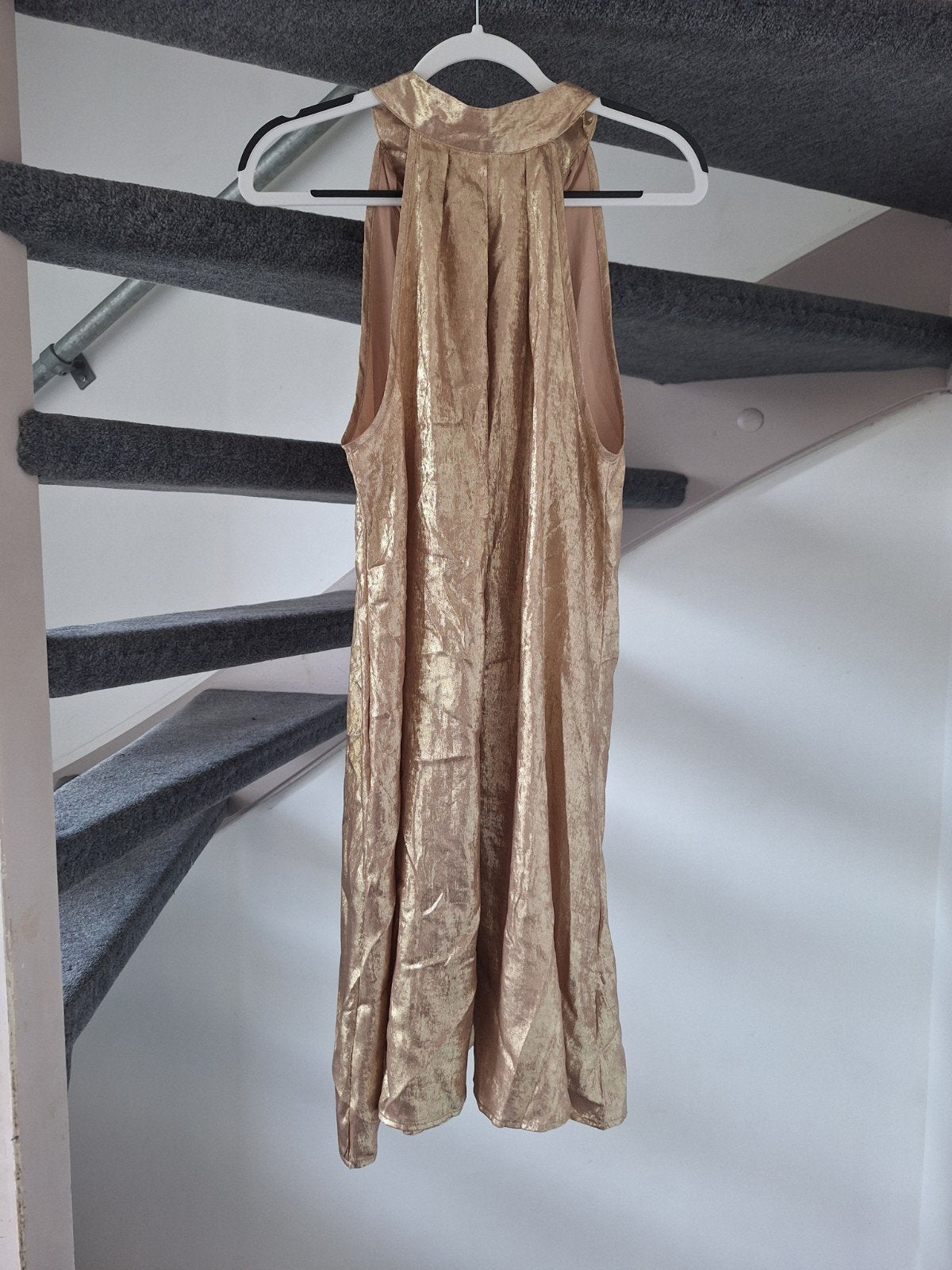 Gouden feestjurk maat XL, Kleding | Dames, Maat 46/48 (XL) of groter, Ophalen of Verzenden, Zo goed als nieuw, Knielengte