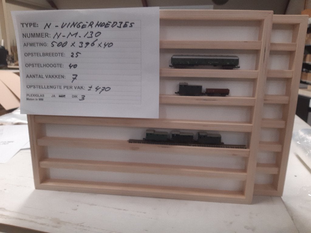 Voor Vingerhoedjes & N-Spoor: N-M-130. Wandvitrine. Vitrine., Overige merken, Treinset, Gelijkstroom of Wisselstroom, Nieuw