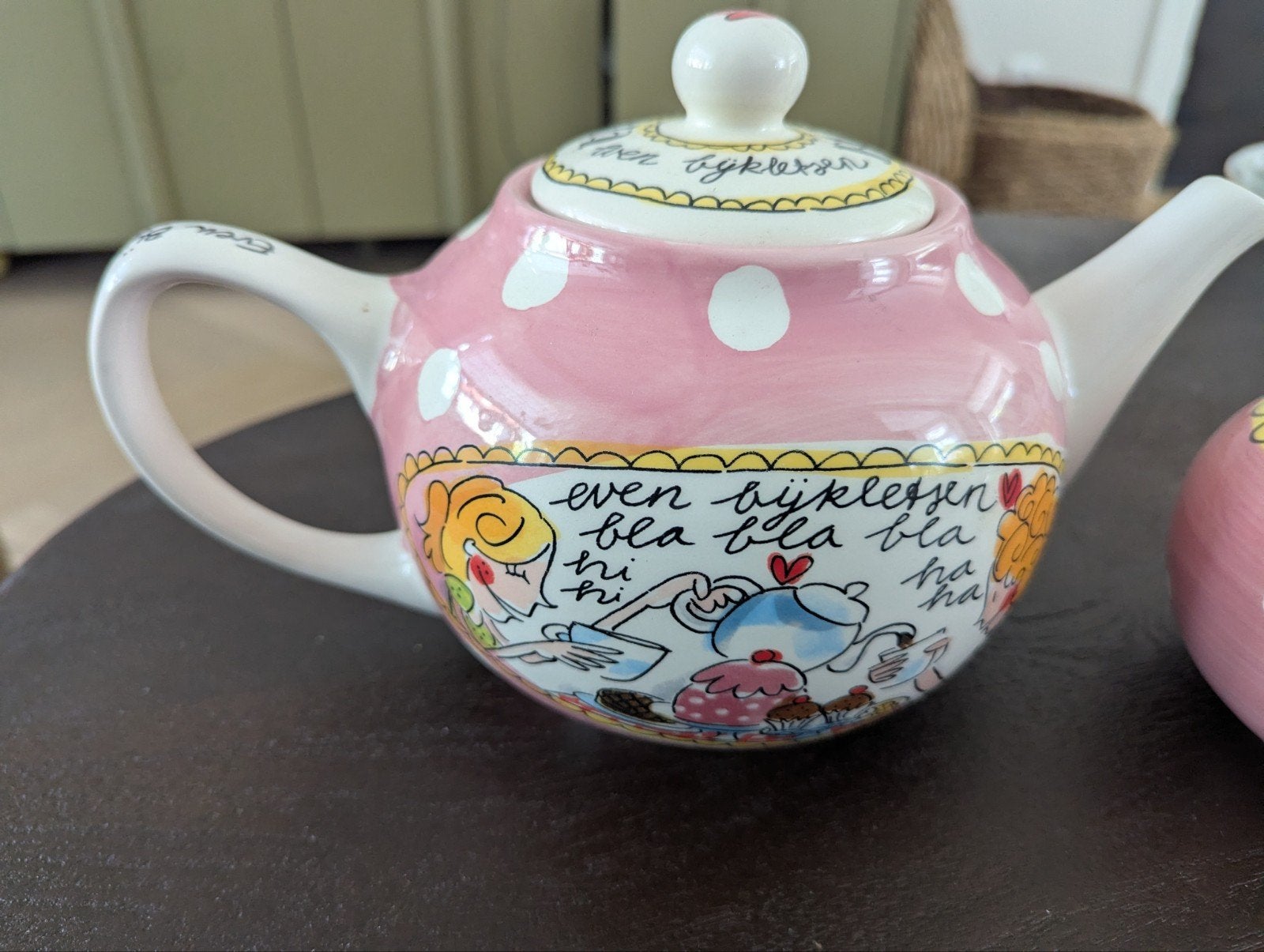 Blond servies theepot en suikerpot, Antiek en Kunst, Ophalen