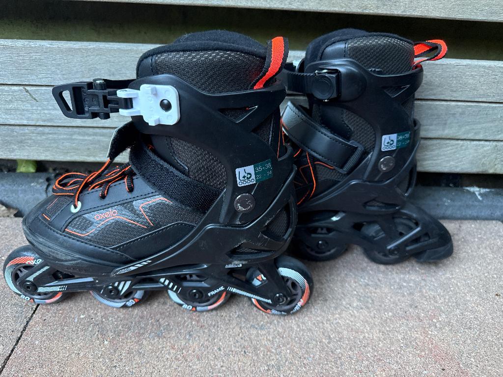 Oxelo skeelers maat 35-38, Sport en Fitness, Skeelers, Verstelbaar, Kinderen, Zo goed als nieuw, Inline skates 4 wielen