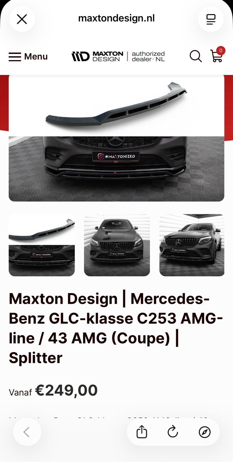 Maxton design splitter GLC amg line c253, Ophalen of Verzenden