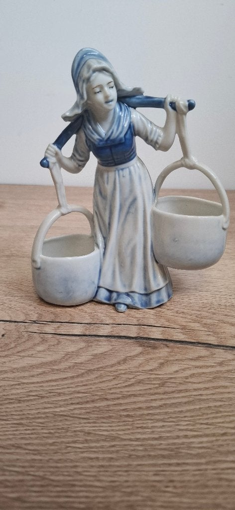 Set Vintage Blauw-Wit Porseleinen Beeldjes, Antiek en Kunst, Ophalen of Verzenden