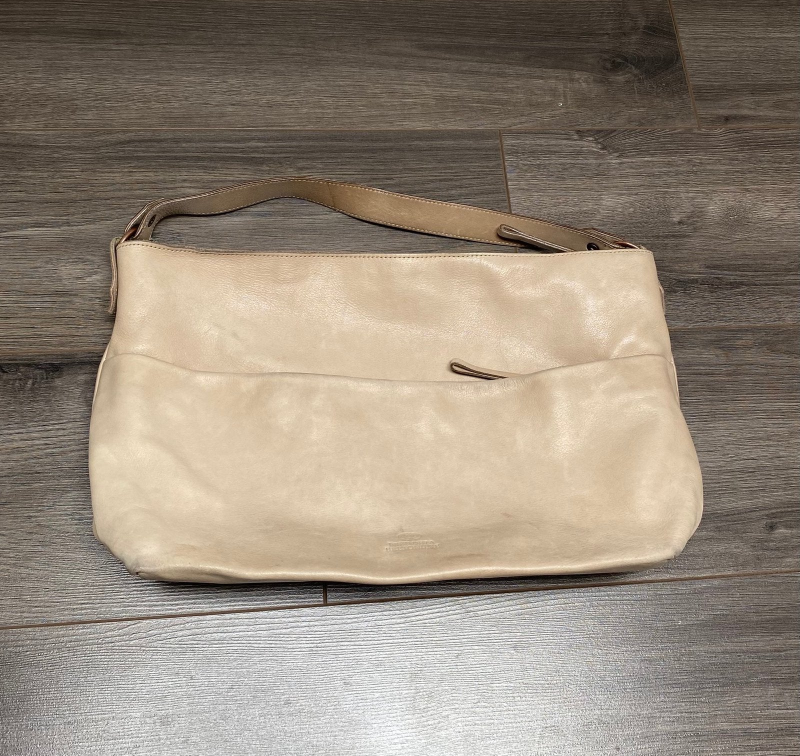 Fred de la Bretoniere tas beige leer, Sieraden, Tassen en Uiterlijk, Ophalen of Verzenden, Gebruikt, Beige, Handtas