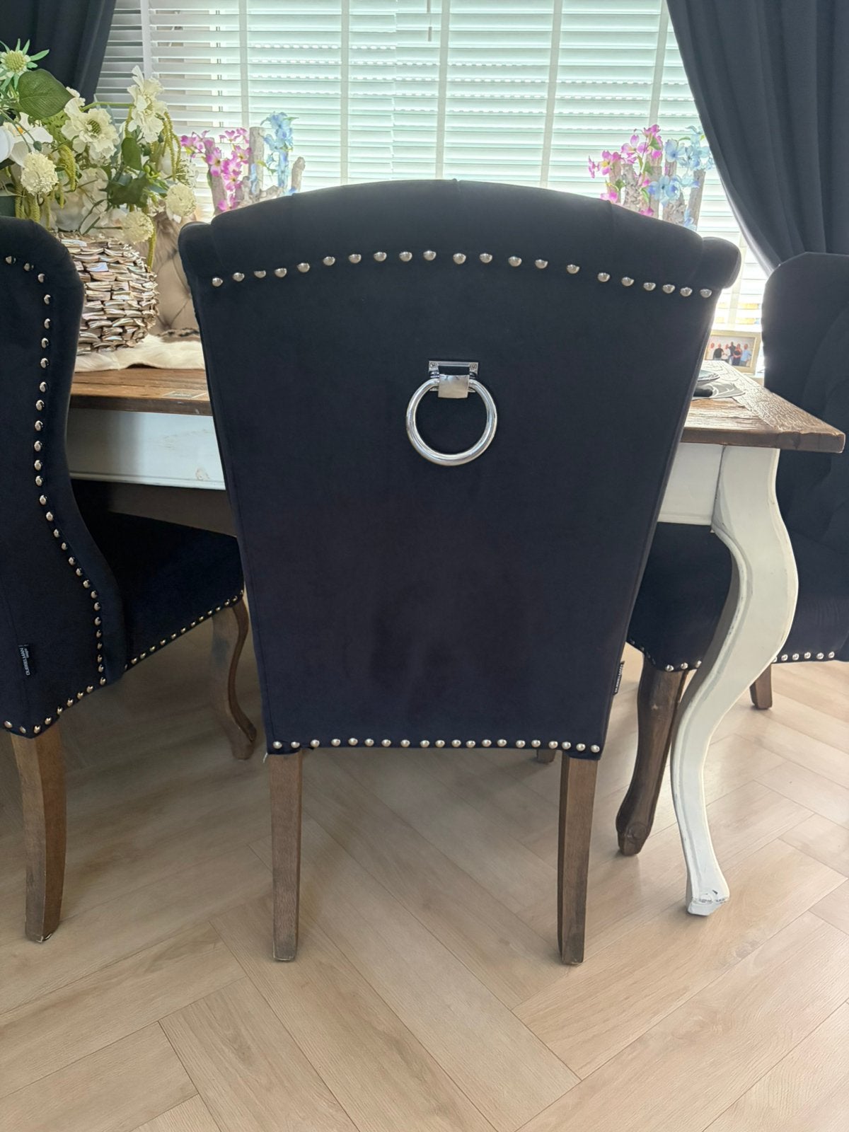 4 mooie dubbelman eetkamerstoelen, Ophalen, Zo goed als nieuw, Zwart, Vier