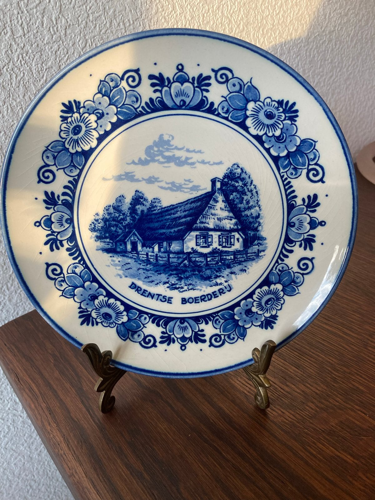 Delfts Blauw bord Zenith Gouda - Drentse Boerderij, Ophalen of Verzenden