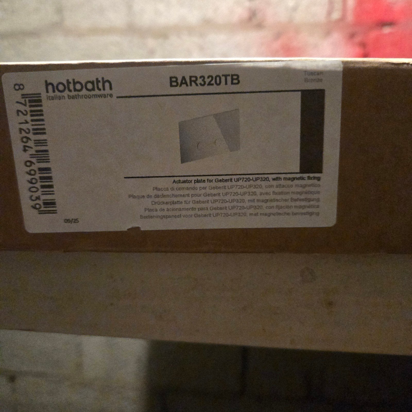 Hotbath BAR320TB Bedieningsplaat Geberit UP720-UP320, Ophalen of Verzenden, Nieuw