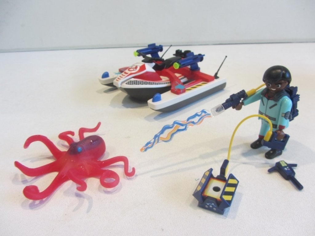 PLAYMOBIL Ghostbusters 9387 Zeddemore met aqua scooter, Ophalen of Verzenden, Gebruikt, Complete set